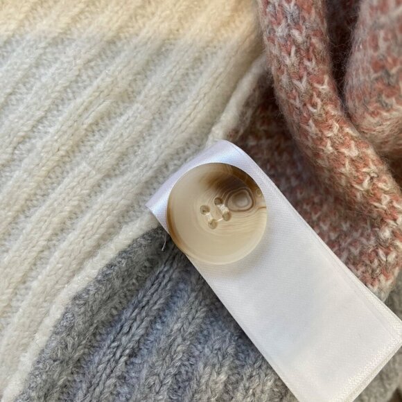 Vintage style Womens Argyle oversized crop Cardigan Sweater V-Neck Button-Up XS - Picture 10 of 16